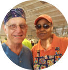 Josie with friends at the Greensboro Curb Farmer's Market