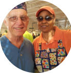 Josie with friends at the Greensboro Curb Farmer's Market